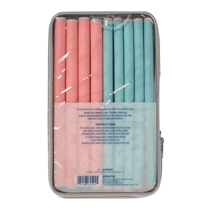 Conair Spiral Rollers Mint/Coral -18pc