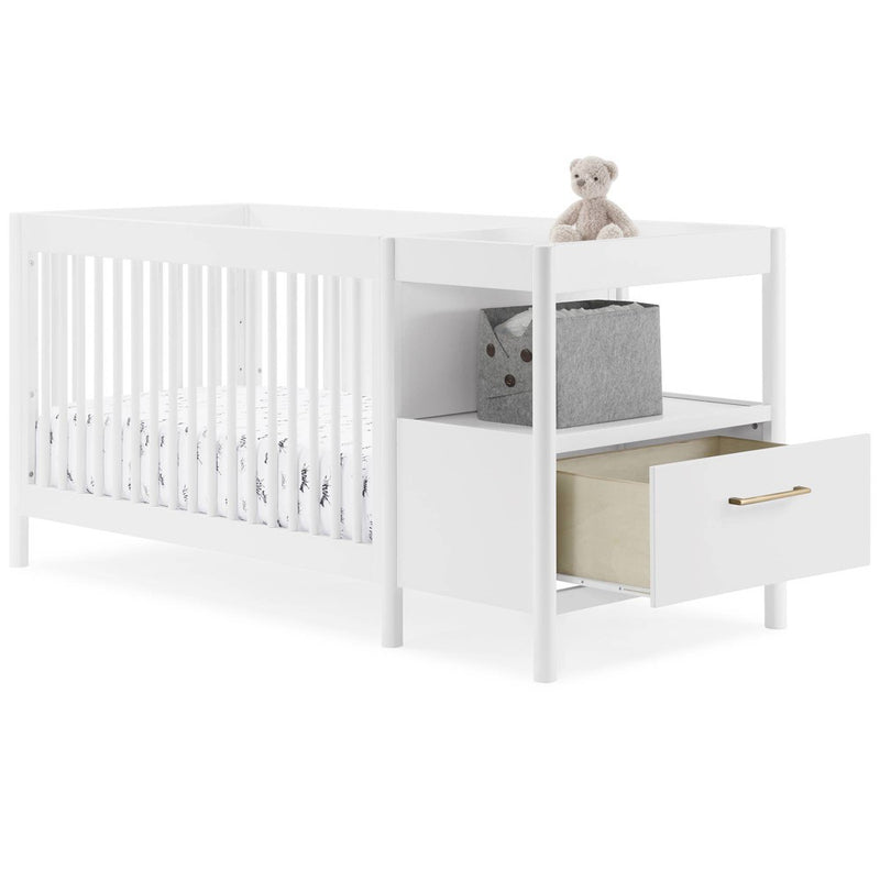 Delta Children Zoe 5-in-1 Convertible Crib and Changer - Bianca White (LOCAL PICKUP ONLY)