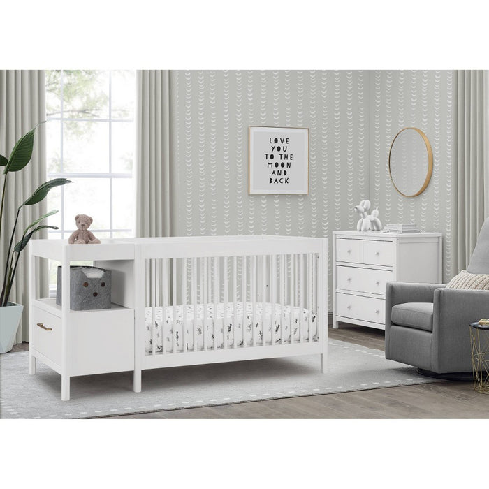 Delta Children Zoe 5-in-1 Convertible Crib and Changer - Bianca White (LOCAL PICKUP ONLY)