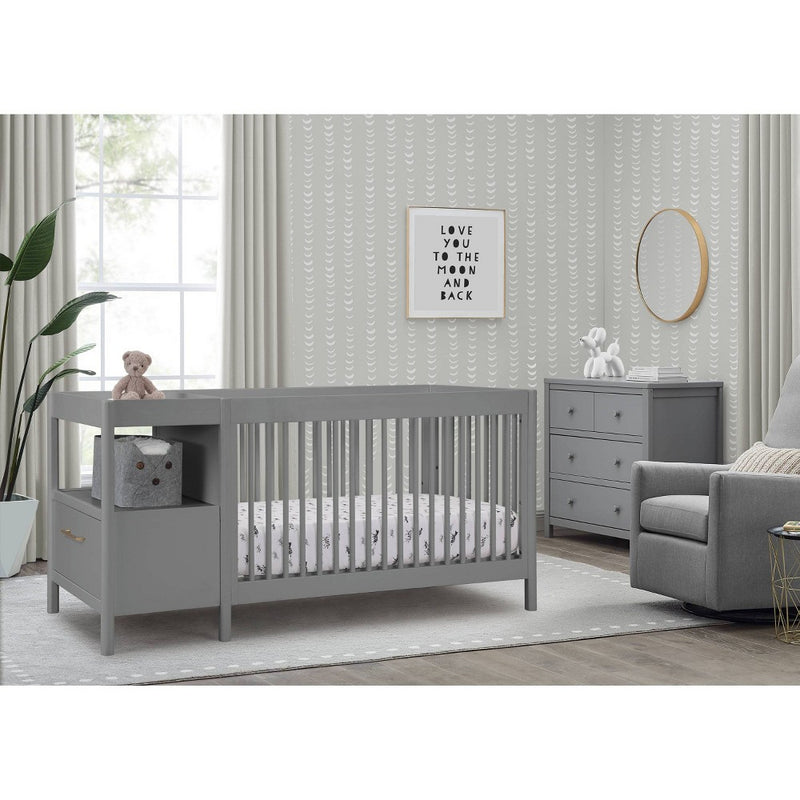 Delta Children Zoe 5-in-1 Convertible Crib and Changer - Gray (LOCAL PICKUP ONLY)