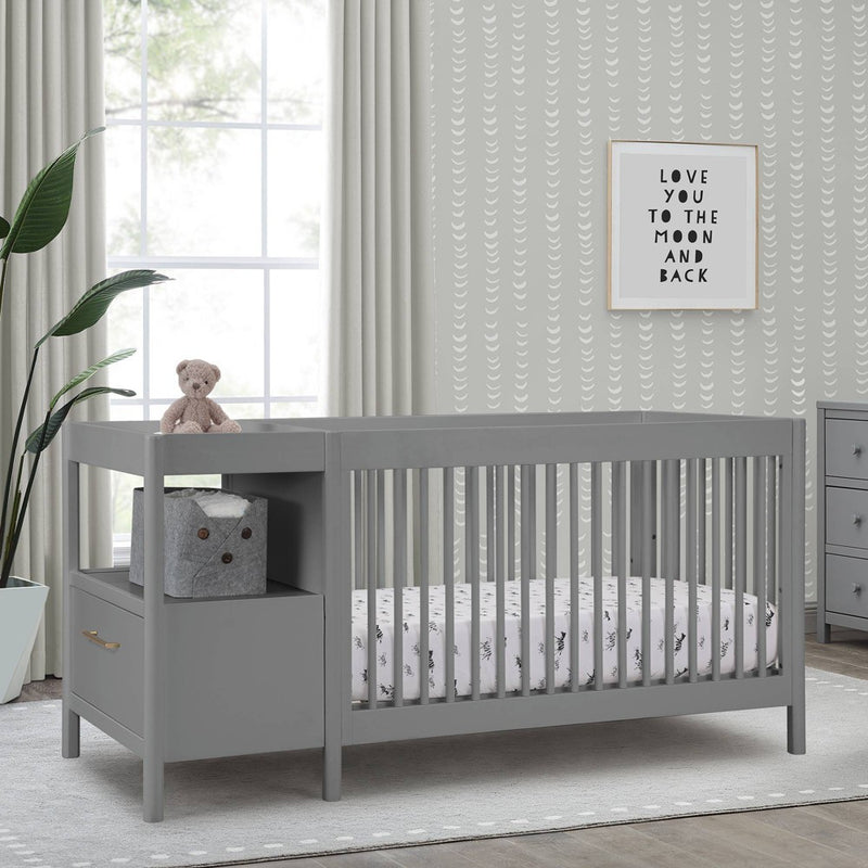 Delta Children Zoe 5-in-1 Convertible Crib and Changer - Gray (LOCAL PICKUP ONLY)