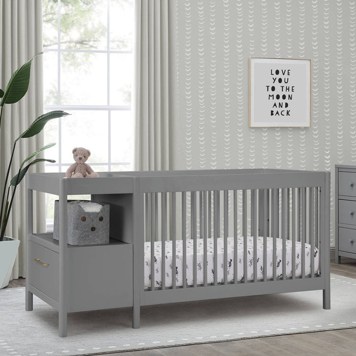 Delta Children Zoe 5-in-1 Convertible Crib and Changer - Gray (LOCAL PICKUP ONLY)