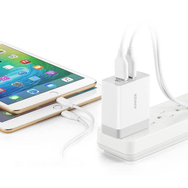 Anker 2-Port PowerPort 24W Wall Charger - White
