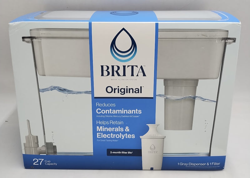 Brita Extra Large 18 Cup BPA Free Filter Water Dispenser with 1 Standard Filter - Gray