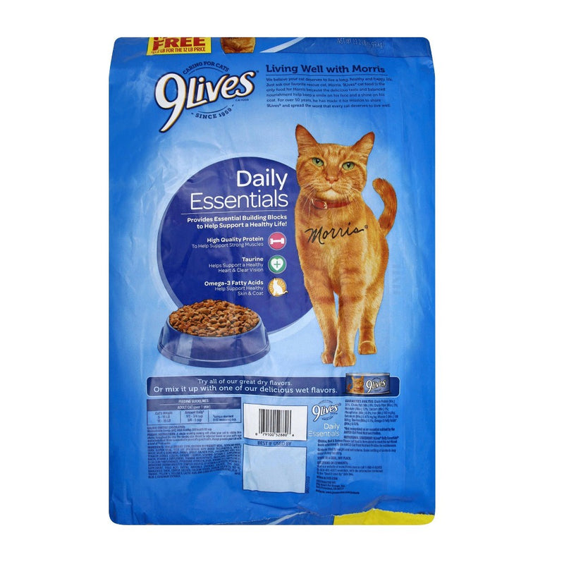 9Lives Daily Essentials Chicken, Beef & Salmon Flavors Adult Complete & Balanced Dry Cat Food - 13.2lbs
