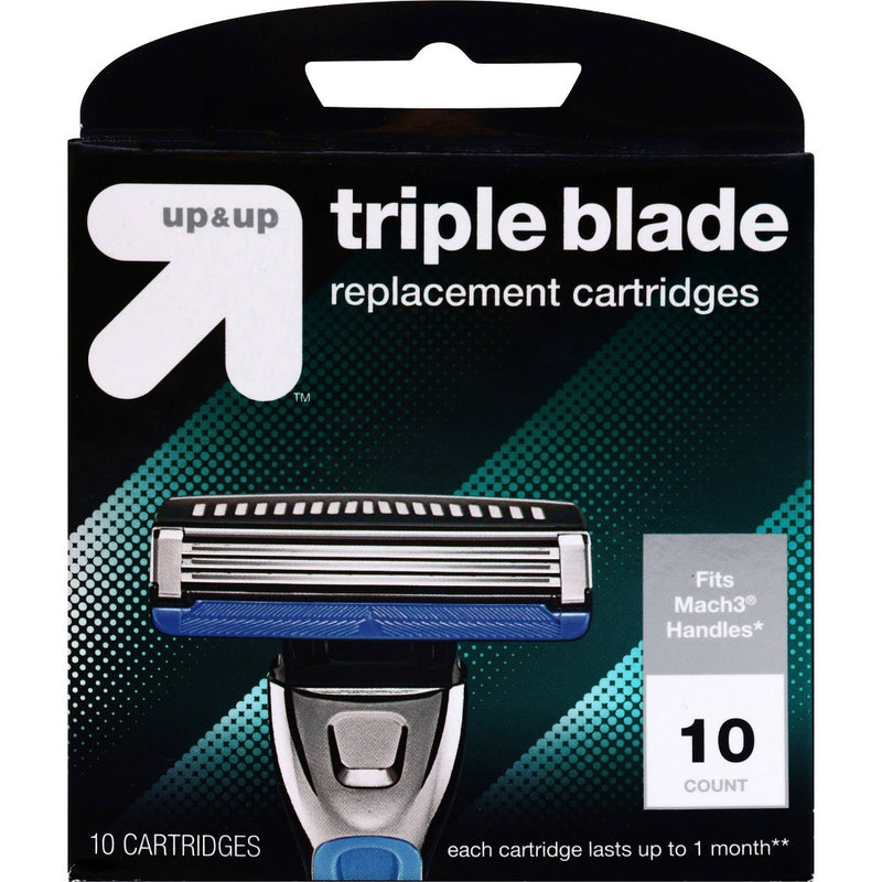 Men's 3 Blade Cartridges 10ct - up & up (Fits Gillette Mach3 handles)