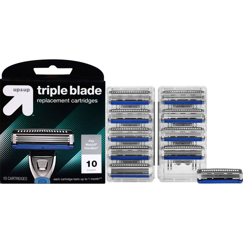 Men's 3 Blade Cartridges 10ct - up & up (Fits Gillette Mach3 handles)
