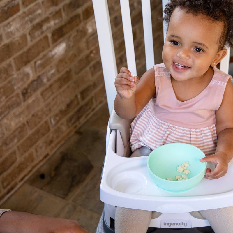 Ingenuity Baby Base 2-in-1 Booster Feeding and Floor Seat with Self-Storing Tray