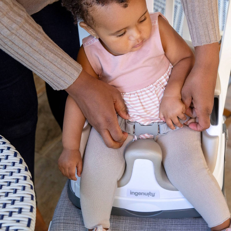 Ingenuity Baby Base 2-in-1 Booster Feeding and Floor Seat with Self-Storing Tray