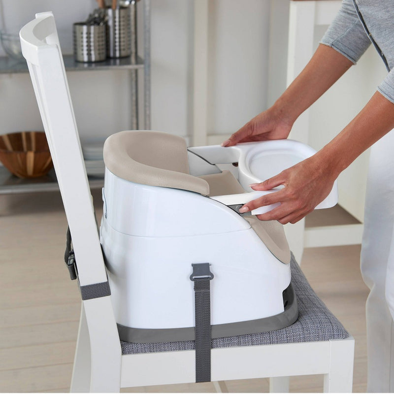 Ingenuity Baby Base 2-in-1 Booster Feeding and Floor Seat with Self-Storing Tray