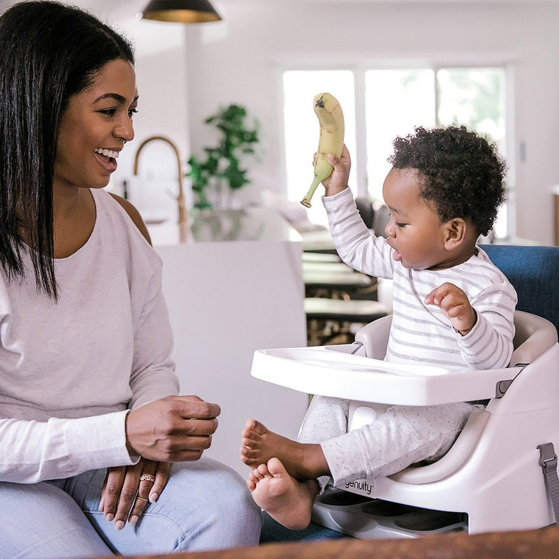 Ingenuity Baby Base 2-in-1 Booster Feeding and Floor Seat with Self-Storing Tray