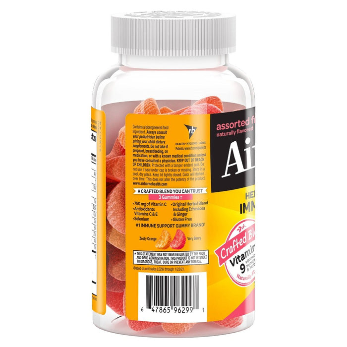 Airborne Immune Support Gummies with Vitamin C & Zinc - Assorted Fruit - 63ct
