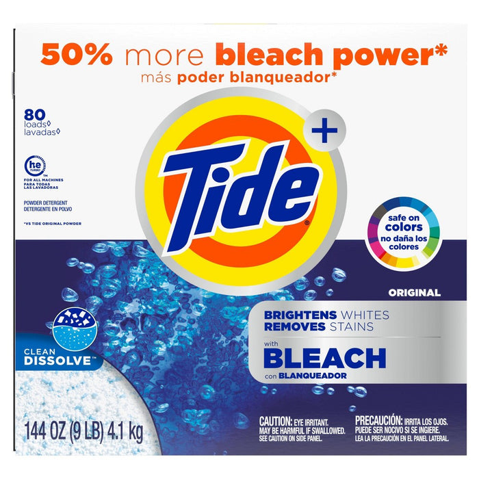 Tide Original Plus Bleach Powder Laundry Detergent - 144oz