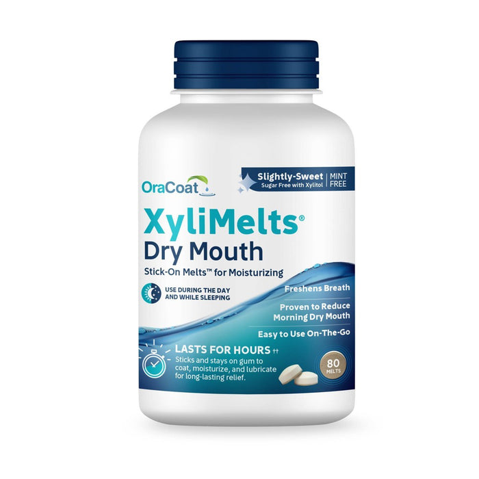 OraCoat XyliMelts for Dry Mouth Relief Slightly Sweet - 80ct - EXP 07/2024
