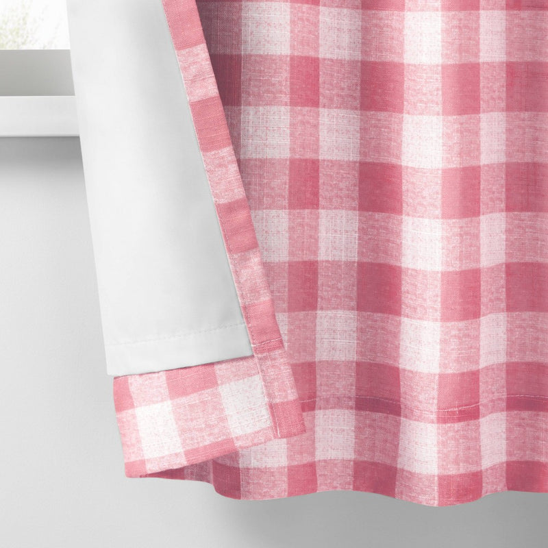 84" Blackout Simple Print Gingham Panel Rose Pink - Pillowfort™