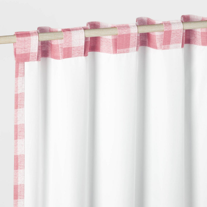 84" Blackout Simple Print Gingham Panel Rose Pink - Pillowfort™