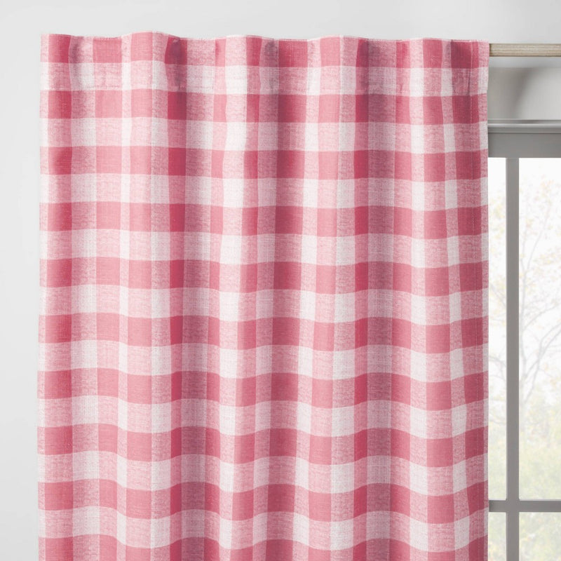 84" Blackout Simple Print Gingham Panel Rose Pink - Pillowfort™