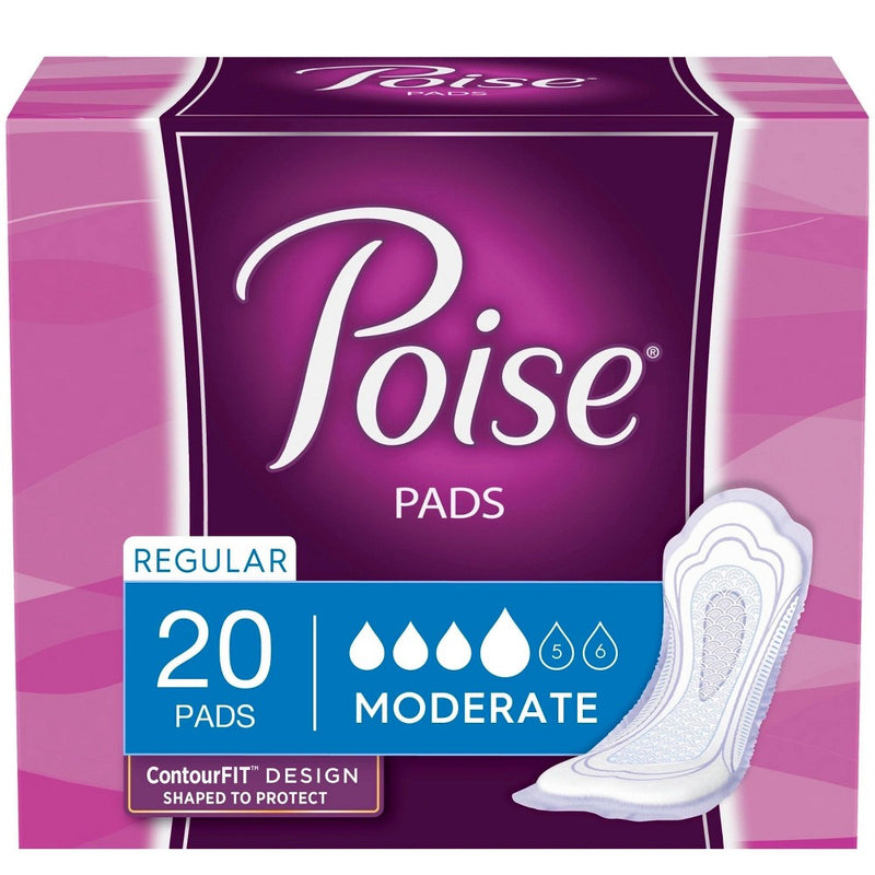 Poise Postpartum Incontinence Fragrance Free Pads - Moderate Absorbency - Regular - 20ct
