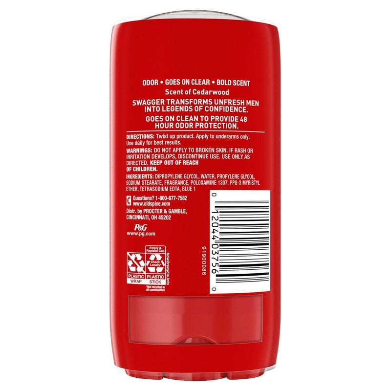 Old Spice Red Collection Swagger Scent Deodorant for Men - 2 Pack - 3 oz.