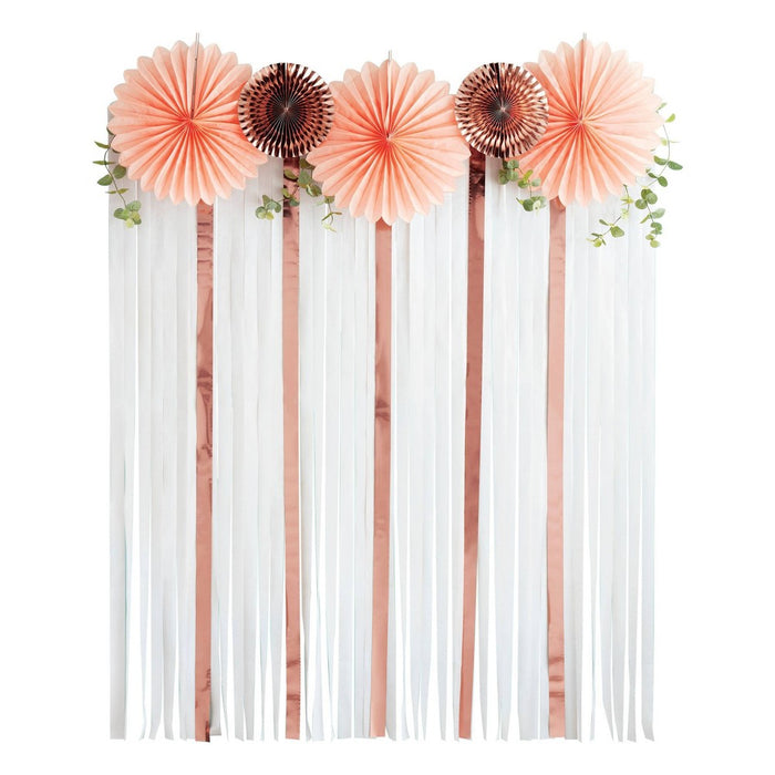 Fan Decor Streamer Backdrop Blush - Spritz™