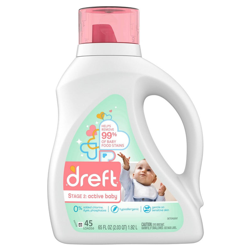 Dreft Active Baby Liquid Laundry Detergent - 65 fl oz