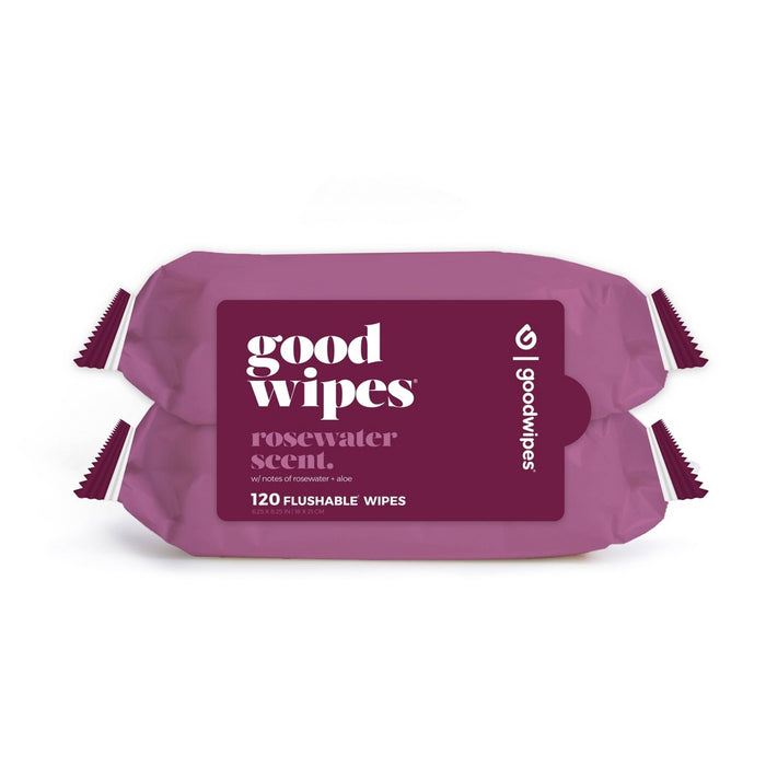 Goodwipes Rosewater Flushable Wipes - 2pk/120ct