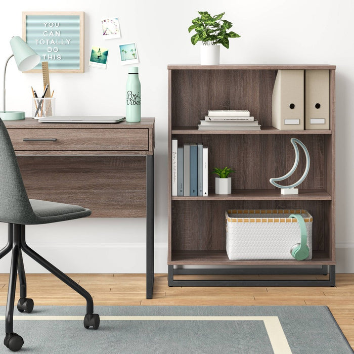 Mixed Material Writing Desk Gray - Room Essentials™ (LOCAL PICKUP ONLY)