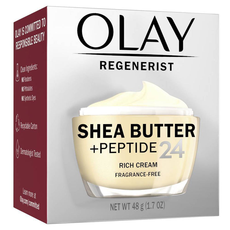 Olay Regenerist Shea Butter + Peptide 24 Face Moisturizer Fragrance-Free -1.7oz