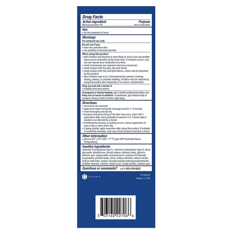 PanOxyl 4% Creamy Facial Treatment Wash - 6oz - EXP 09/2023