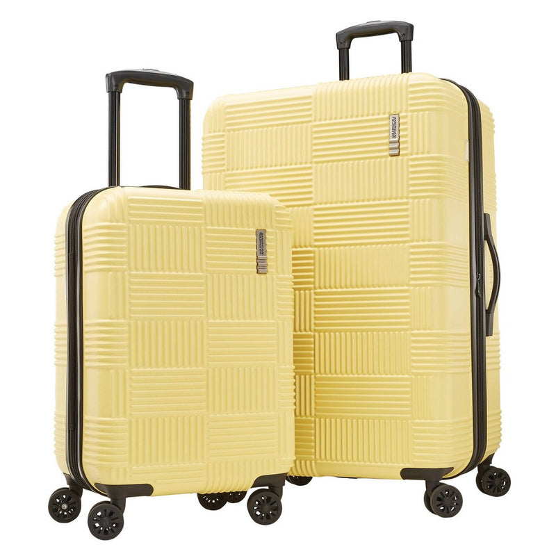 American Tourister Hardside Checked Spinner Suitcase - Yellow (LOCAL PICKUP ONLY)