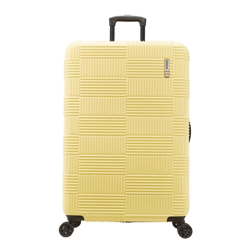 American Tourister Hardside Checked Spinner Suitcase - Yellow (LOCAL PICKUP ONLY)