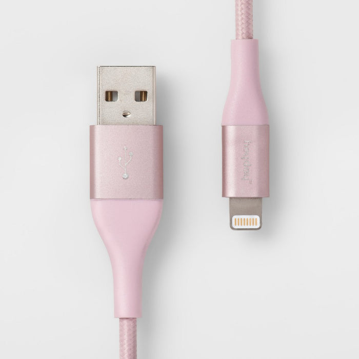 heyday™ 4' Lightning to USB-A Braided Cable - Rose Gold