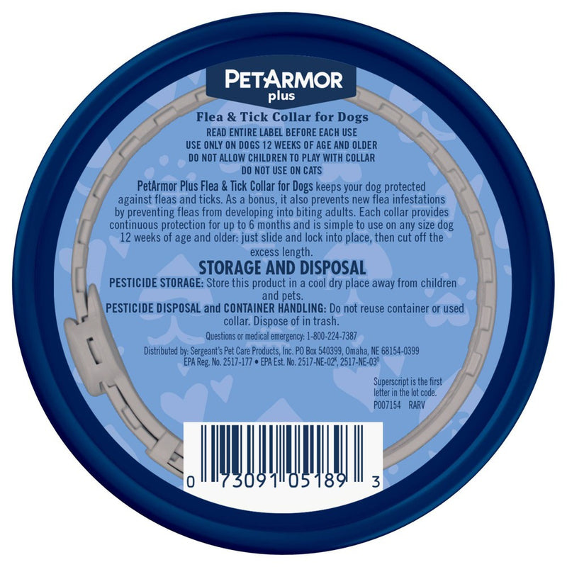Pet Armor Plus Collar - Insect Growth Regulator for Dogs - 2ct