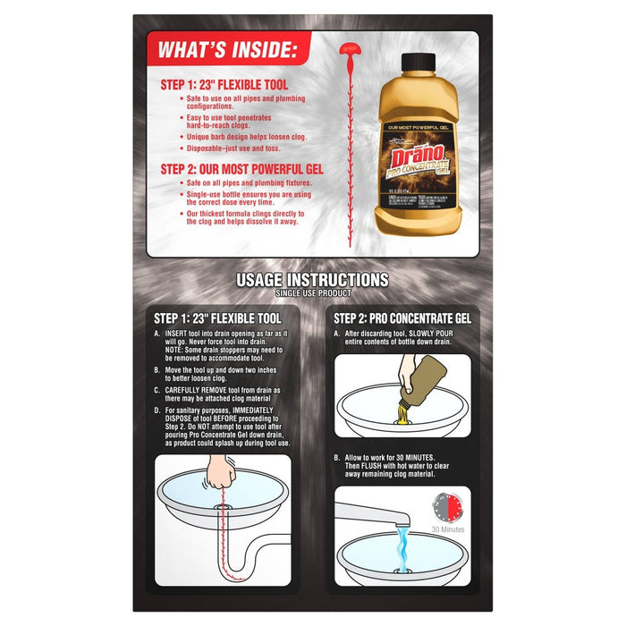 Drano Snake Plus Tool + Gel System - 16oz