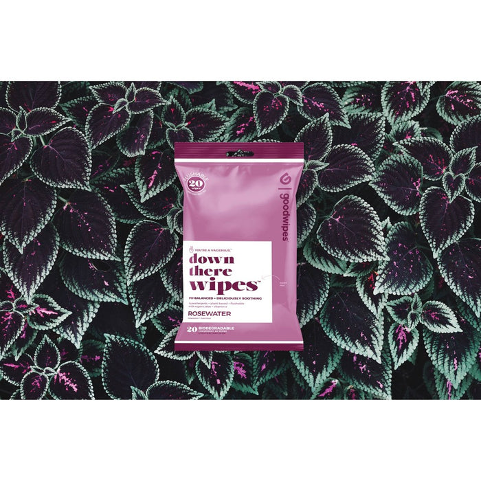 Goodwipes Flushable Down There Cleansing Wipes - Rosewater - 20ct