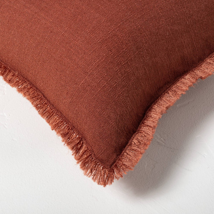 Euro Heavyweight Linen Blend Throw Pillow Dark Clay - Casaluna™ (LOCAL PICKUP ONLY)