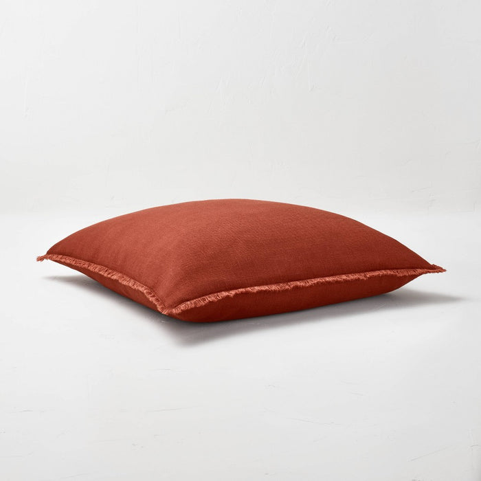 Euro Heavyweight Linen Blend Throw Pillow Dark Clay - Casaluna™ (LOCAL PICKUP ONLY)