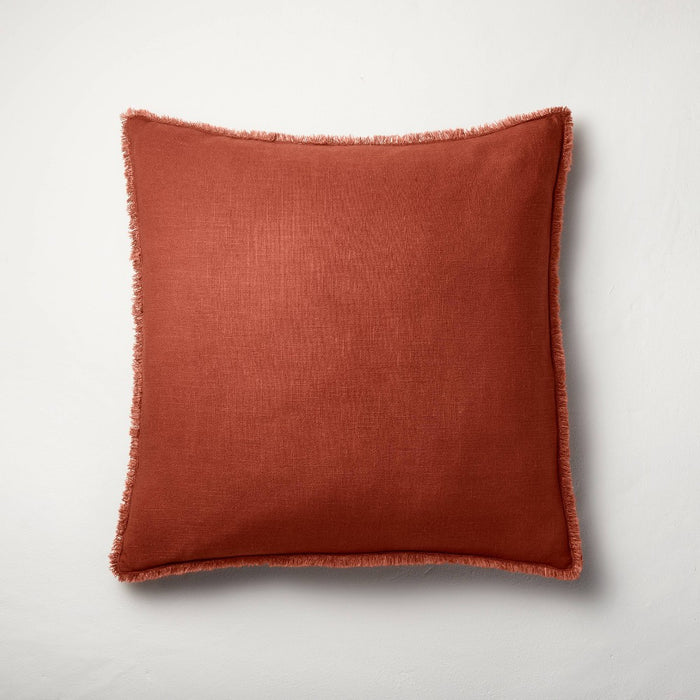 Euro Heavyweight Linen Blend Throw Pillow Dark Clay - Casaluna™ (LOCAL PICKUP ONLY)