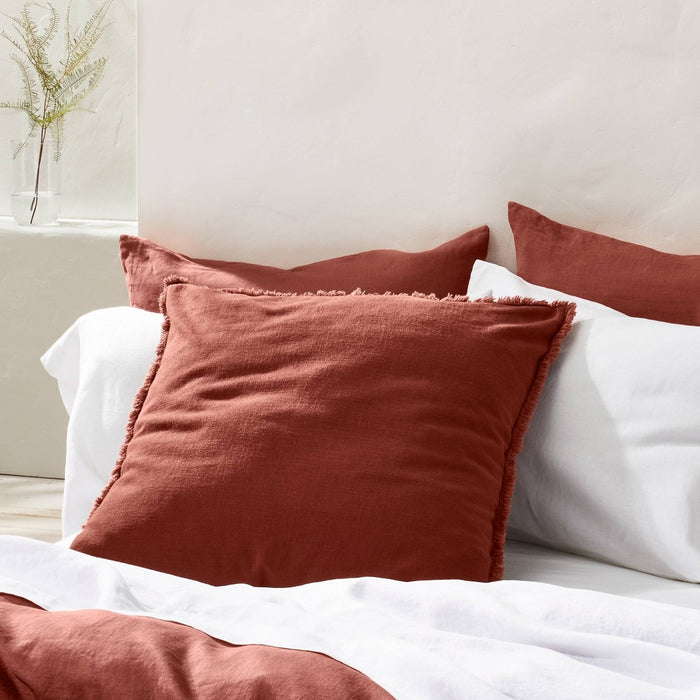 Euro Heavyweight Linen Blend Throw Pillow Dark Clay - Casaluna™ (LOCAL PICKUP ONLY)