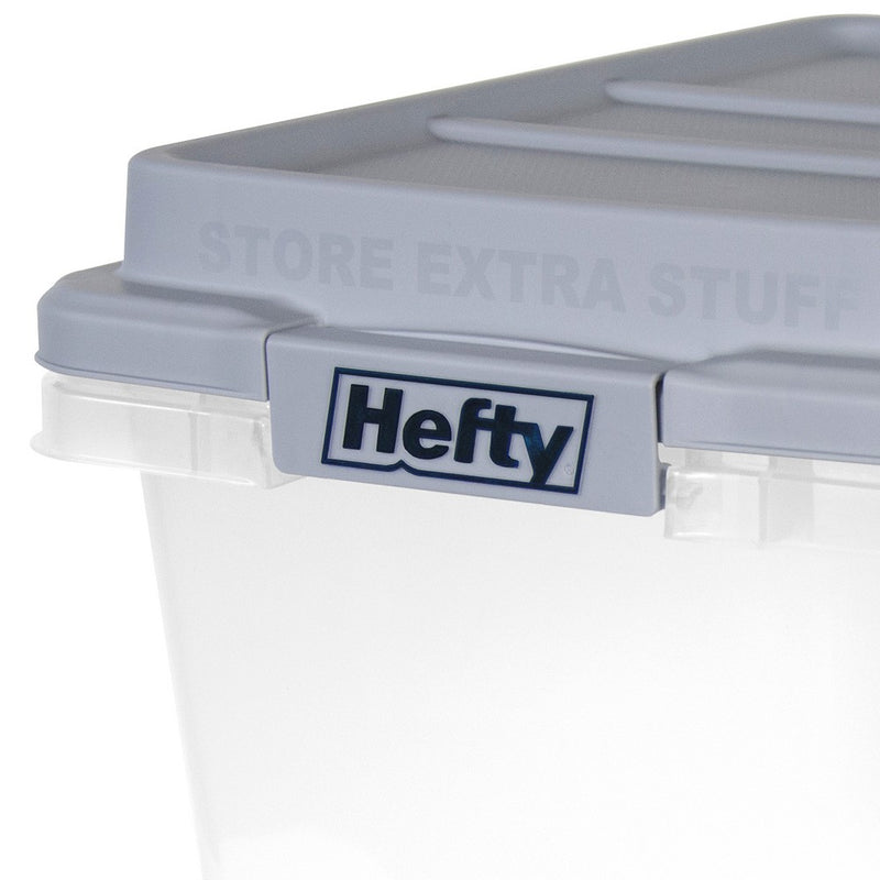 Hefty 72qt Clear Hi-Rise Storage bin with Stackable Lid Gray (LOCAL PICKUP ONLY)