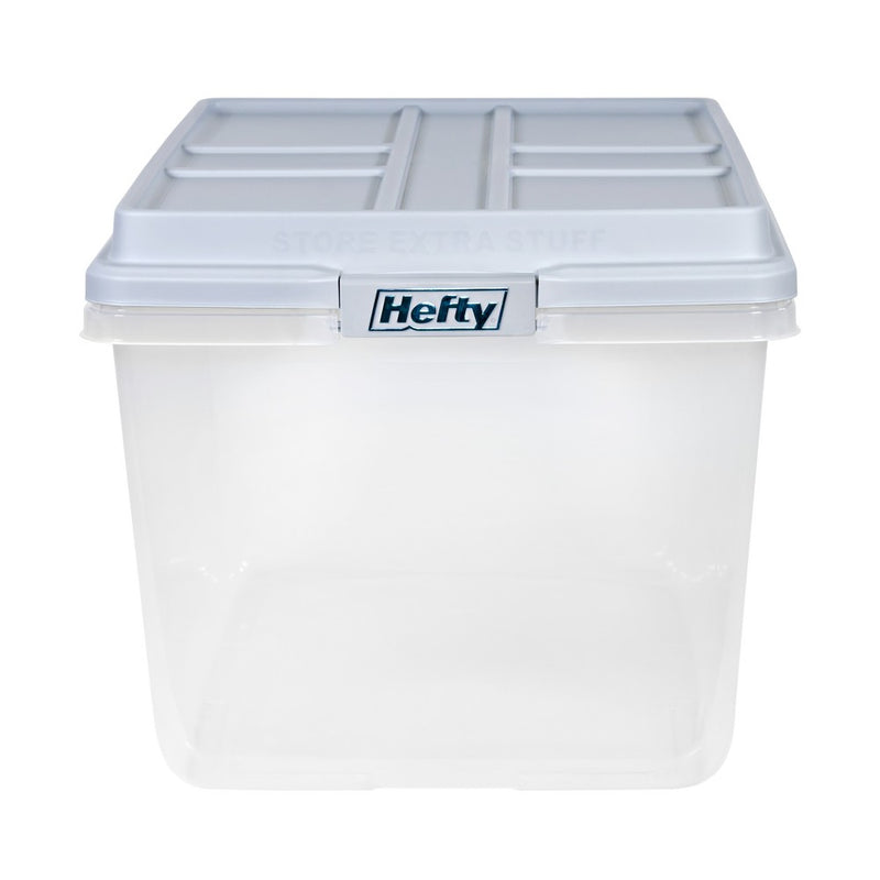 Hefty 72qt Clear Hi-Rise Storage bin with Stackable Lid Gray (LOCAL PICKUP ONLY)
