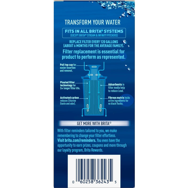 Brita Longlast BPA Free Replacement Filters for Pitcher and Dispensers