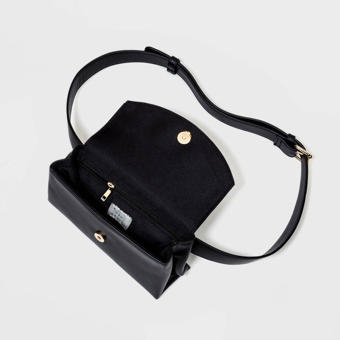 Women's Magnetic Closure Fanny Pack - A New Day™ Black