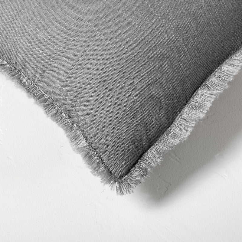 Euro Heavyweight Linen Blend Throw Pillow Dark Gray - Casaluna™ (LOCAL PICKUP ONLY)