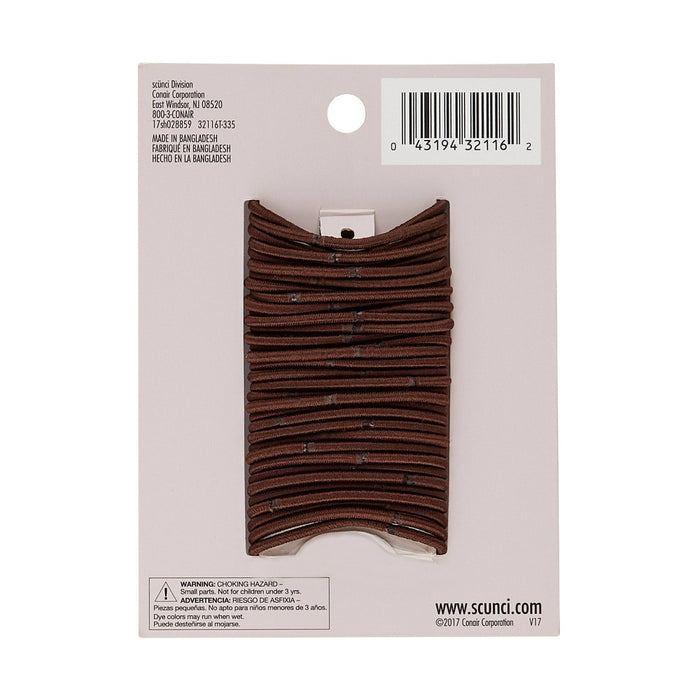 scunci No Damage Elastics - Brown - 2mm/34ct