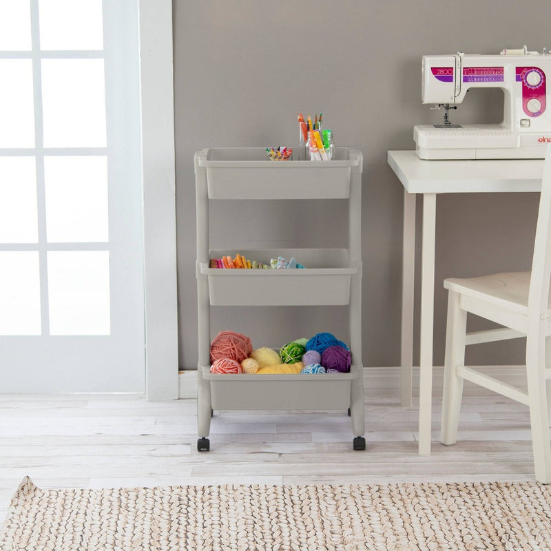 3 Tier Utility Cart Gray - Brightroom™ (LOCAL PICKUP ONLY)