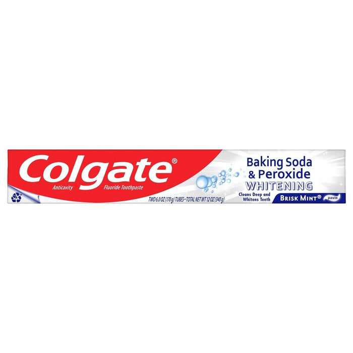 Colgate Baking Soda and Peroxide Whitening Toothpaste - Brisk Mint - 6oz/2pk