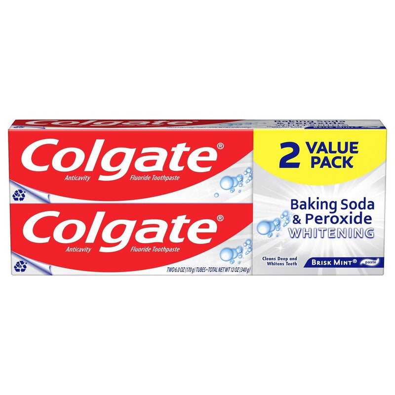 Colgate Baking Soda and Peroxide Whitening Toothpaste - Brisk Mint - 6oz/2pk