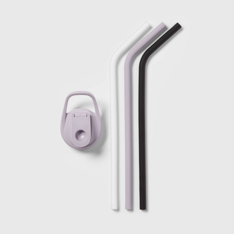 Tracker Chug Lid and 3 Silicone Straws Lavender - Room Essentials™