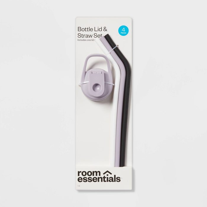 Tracker Chug Lid and 3 Silicone Straws Lavender - Room Essentials™